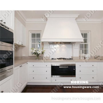 L Shape White Solid Wood Cupboard in New Design